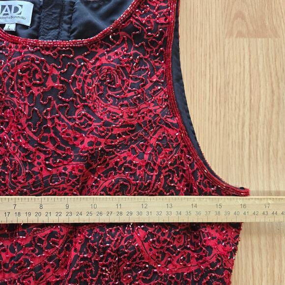 Andretta Donatello Vintage 90s Y2K Silk Beaded Top L Fairy Grunge Whimsigoth - Picture 10 of 11